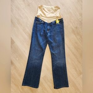 A Pea in the Pod Blue Jeans with Cream Waistband